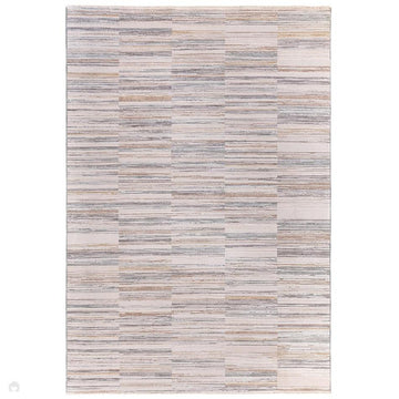 Anders AN09 Modern Abstract Linear Stripe Block Distressed Space-Dyed Shimmer Soft Raised Textured Low Profile Short Pile Polyblend Ivory/Taupe/Grey/Blue/Gold Rug-Asiatic Carpets-Rug Love - The Most Loved Rug Store